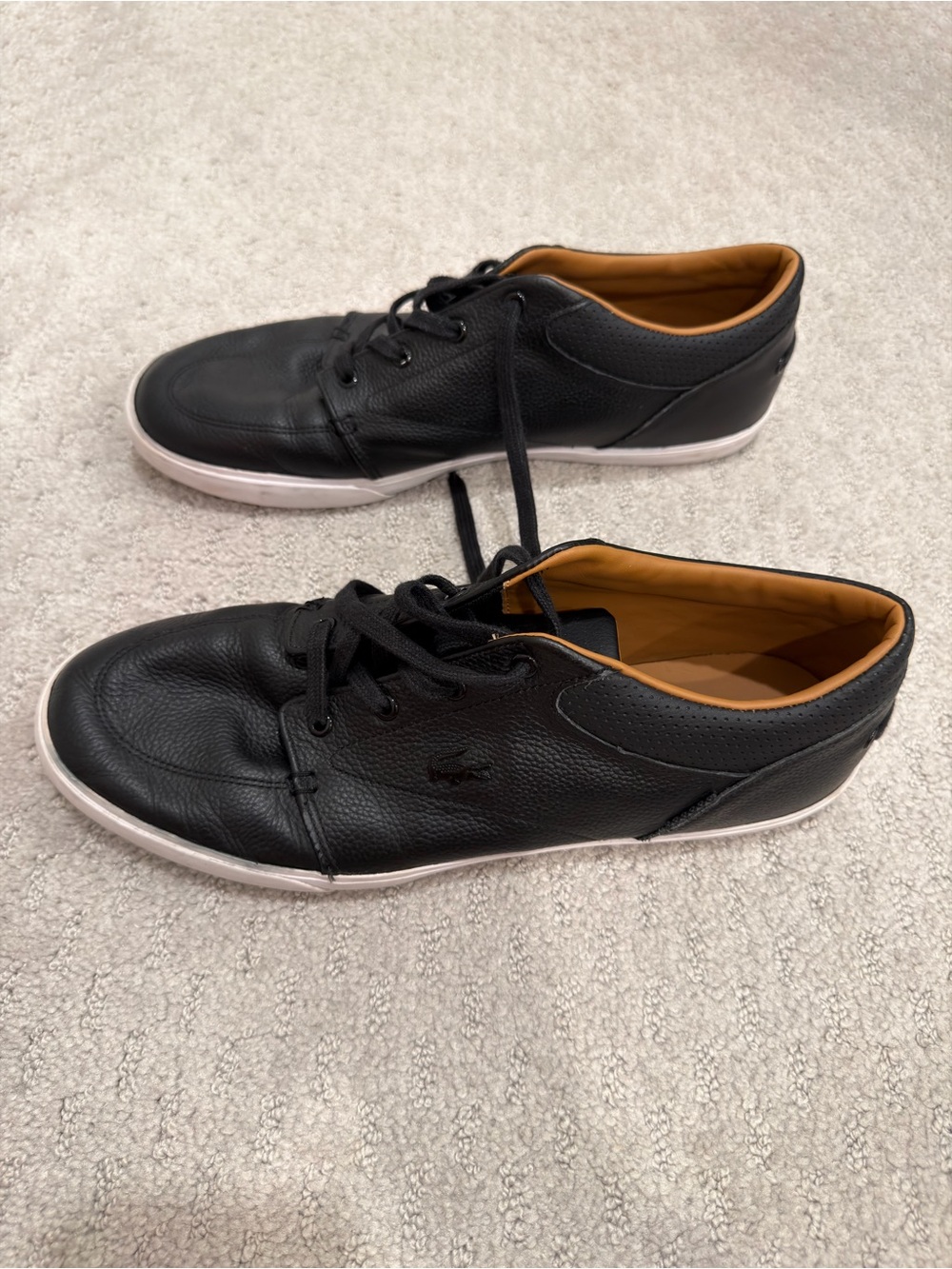 Lacoste Men’s Black Leather Casual Sneakers